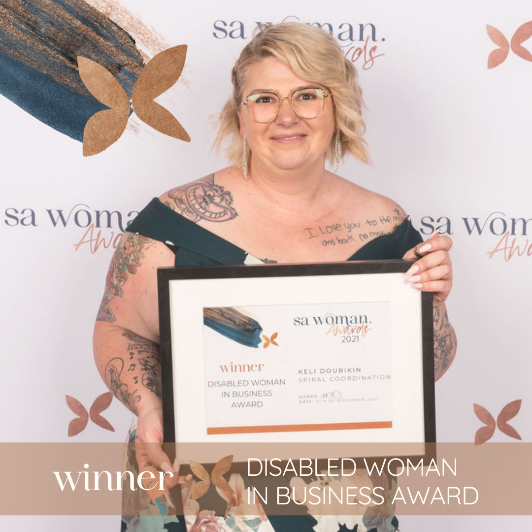 Meet the Winner of the Disabled Woman in Business Award for 2021 - Keli Doubikin from Spiral Co-ordination